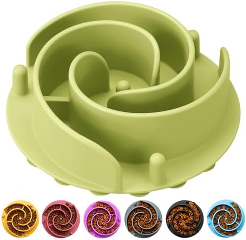 Slow Feeder Dog Bowls Insert, Animire Soft Silicone Slow Eating Dog Food Bowl for Small, Medium and Large Dogs, Compatible with Regular and Elevated Bowls by Animire