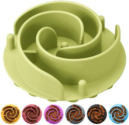 Slow Feeder Dog Bowls Insert, Animire Soft Silicone Slow Eating Dog Food Bowl for Small, Medium and Large Dogs, Compatible with Regular and Elevated Bowls by Animire