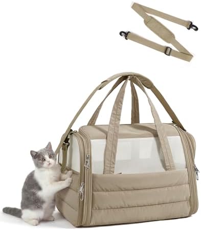 BAGSMART Cat Carrier Soft-Sided Puffy Quilted Collapsible Pet Travel Bag by BAGSMART