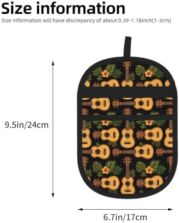 Guitar Tropical Floral Hawaiian Black Pet Hair Removal Glove For Cats Dogs - Image 3