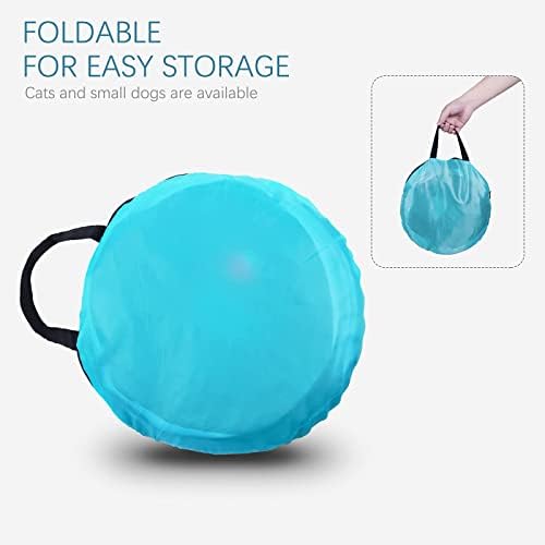 EGETOTA Cat Tunnel for Indoor Cats Large, with Play Ball S-Shape 5 Way Collapsible Interactive Peek Hole Pet Tube Toys, Puppy, Kitty, Kitten, Rabbit (Blue & Black) - Image 6