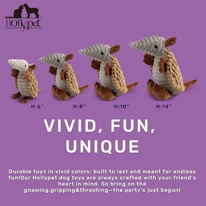Hollypet Armadillo Squeaky Puppy Dog Toys for Small Medium Dogs, 8" - Image 2
