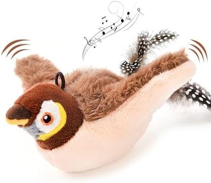 AUSCAT Flappy Bird Cat Toy, Simulated Chirping Bird Cat Toy Flapping Wings, Rechargeable，Interactive Catnip Toys for Indoor Kittens (No Flying) by AUSCAT