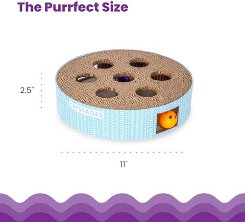 Catstages Scratch N' Hunt Interactive Cat Puzzle Toy with Scratcher, 11" - Image 5
