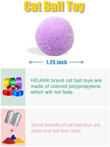 40 Pack Soft Fuzzy Play Balls Indoor Activity Toys for cats and kittens - Image 2