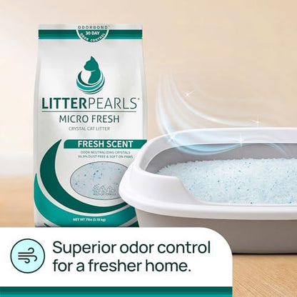 Litter Pearls Micro Fresh Scented Crystals 30-Day Odor Control Litter 7lb - Image 4