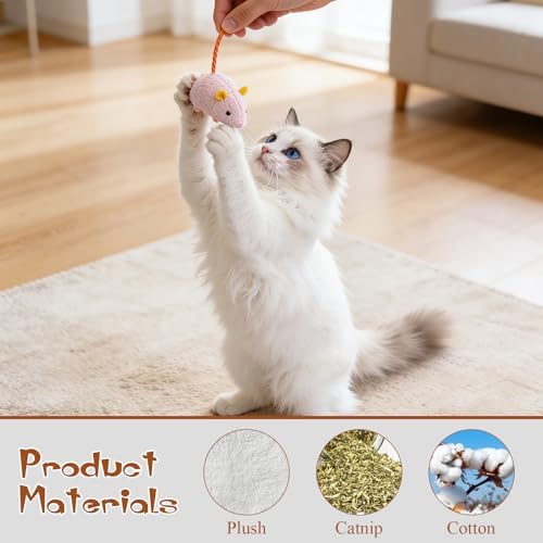 NAHSHON 15PCS Cat Mouse Toys Prefilled Catnip - Image 2