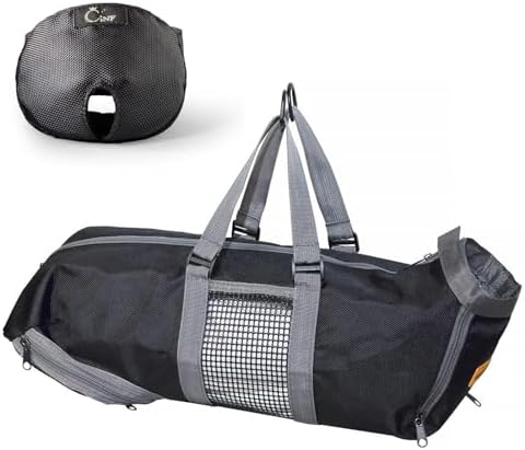 Cinf Cat Nail Clipping Cleaning Grooming Restraint Bag (Free Muzzle) Set No Scratching Biting for Bathing Nail Trimming Injecting Examining(Black,L) - Image 3
