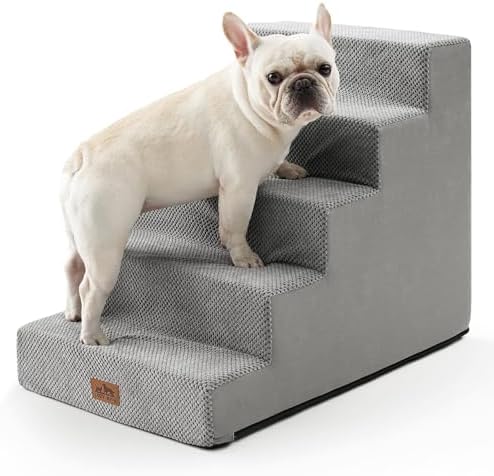 COZY KISS Dog Stairs for Small Dogs, 5 Step Pet Stairs for Beds & Couches by COZYKISS