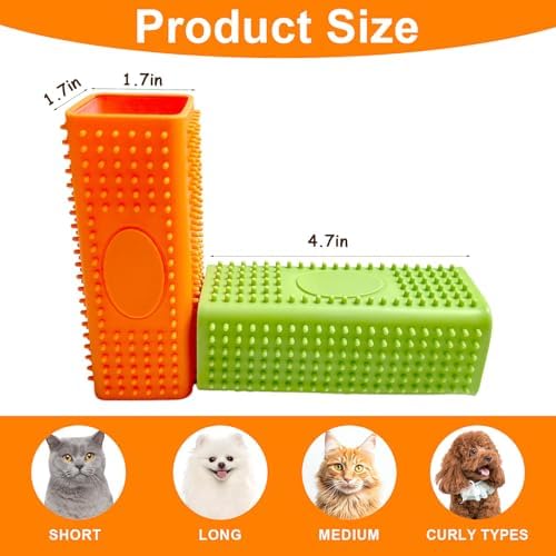 2pcs Pet Hair Remover, Dog Cat Block Roller Cleaner, Car Carpet Cleaner Brush for Small Animals, Pet Hair Removal Tool for Interior, Furniture, Sofa, Car Seat (Blue+Green) - Image 2