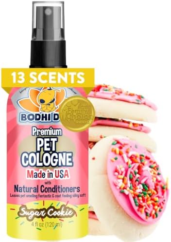 Bodhi Dog Premium Dog Cologne - Deodorizing Dog Perfume & Conditioner for Dogs & Cats - Natural Long Lasting Spray - Keeps Pets Fresh All Day - Gentle, Safe Formula, Made in USA (Sugar Cookie 4 Fl Oz) by BodhiDog