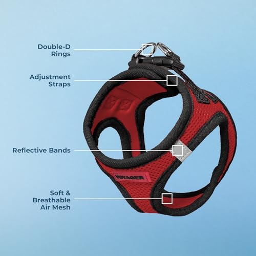Voyager Step-in Air Dog Vest Harness - Red/Black Trim, X-Large - Image 4