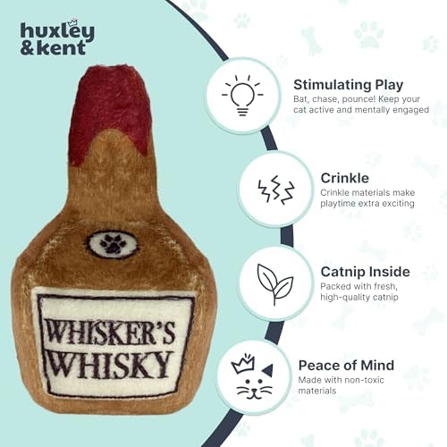 Huxley & Kent Plush Crinkle Catnip Cat Toy, Whisker's Whiskey - Image 4