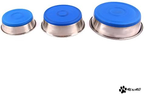Max and Neo Heavyweight Non-Skid Rubber Bottom Stainless Steel Dog Bowl - We Donate a Bowl to a Dog Rescue For Every Bowl Sold (Medium - 50oz - 8" Diameter) - Image 4