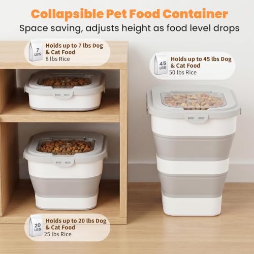 40 Lbs Dog Food Storage Container, Collapsible Cat Food Container - Image 2