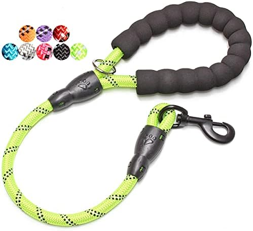 BAAPET 2/4/5/6 FT Dog Leash with Comfortable Padded Handle and Highly Reflective Threads for Small Medium and Large Dogs (2FT-1/2'', Green) by BAAPET