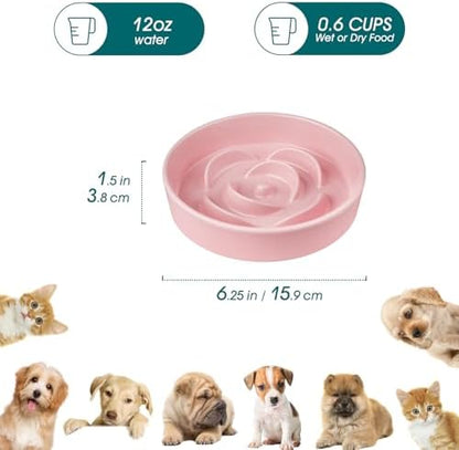 vancasso Ceramic Slow Feeder Dog Bowl, 0.6 Cup Puzzle Dish for Small Breeds - Image 2