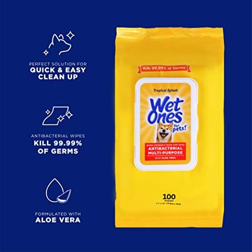 Wet Ones for Pets Multipurpose Dog Wipes, Tropical Splash, 100 Count, 3-Pk - Image 2