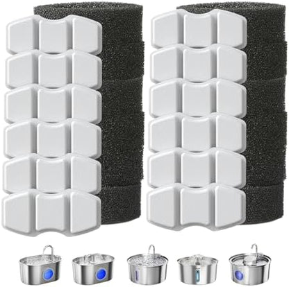 Invengo Cat Water Fountain Stainless Steel 3.2L/108oz (12 Filters + 12 Sponges) by InvengoSmartCare