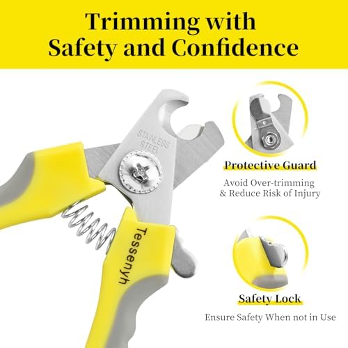 Professional Dog Nail Trimmers, Dog Nail Clippers for Small & Medium Dogs, Cats, and Pets, with Safety Lock and Protective Guard, 5.1 Inches - Image 3