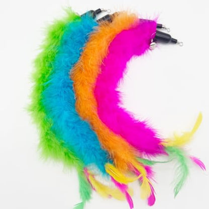 Cat Wand Replacement Feather Worm Snake, 10 Pieces Cat Wand Attachments Assorted Snakes Worms Feathers Refill Toy for Indoor Cats (B) - Image 6