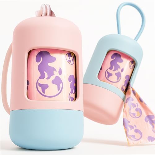 Dog Poop Bag Holder & Dispenser [2-Pack] +30 Extra-Thick Waste Bags by LuxurYou