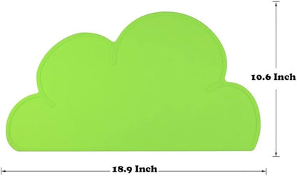 Love Dream Silicone Pet Feeding Food Mat with Raised Edge, Anti-Slip Waterproof Pet Bowl Mat Placemat for Dog and Cat (Lemon Green)