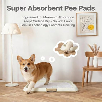 Pawise Dog Pee Pad Holder for Puppy, Puppy Pad Holder Tray with 4 Pee Pads, Pet Training Pee Pad, Indoor Potty Tray for Senior Dogs, Dog Toilet for Newborn Puppies, 23.5" x 23.5" - Image 5