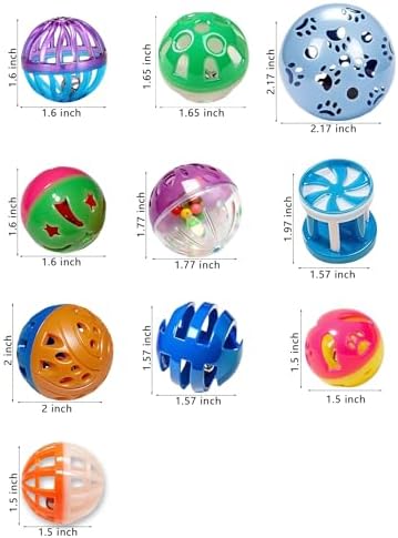 10 Pack Cat Jingle Balls Plastic Interactive Play Toys for Indoor Kittens - Image 2