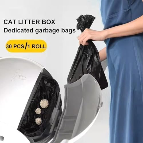 Cat Litter Box Liners 6packs Garbage Bags Compatible with KungFuPet Self Cleaning Cat Litter Box, Car Litter Bags 6rolls/180pcs - Image 3