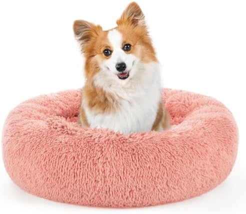 rabbitgoo Calming Cat Beds for Indoor Cats, 30 inches, Pink by rabbitgoo