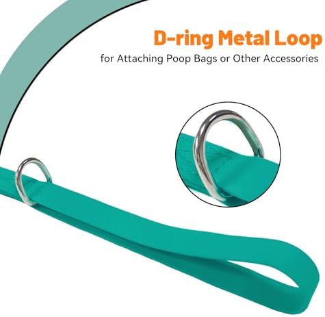 Waterproof Dog Leash, 5/6 FT Durable Odor-Proof Dog Leashes with Strong Metal Hooks Fits Small Medium or Large Dogs (Emerald Green, 6FT - 1 inch Width) - Image 3