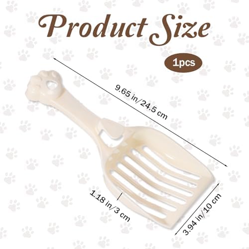 COMNICO Cat Litter Scoop, Durable Plastic Kitty Litter Sifter Scooper with Wide Slats Comfy Handle Deep Shovel Pooper Lifter Captures All Clumps for Easy Sifting Pine Pellets Box (Milky White) - Image 2