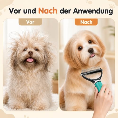 Pet Grooming Brush, Pets Knotted Dog Grooming, Pets Knotting Comb, Professional Pet Deshedding Brush, Deshedding Comb Fur Brushes, Shedding Brushes For Dogs And Cats (Orange) - Image 2