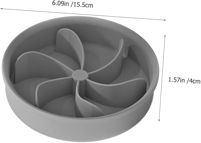 Angoily Pet Slow Feeder Bowl Silicone Dog Food Dish for Indoor Use Non-Slip Base Easy to Clean for Puppies and Dogs Grey