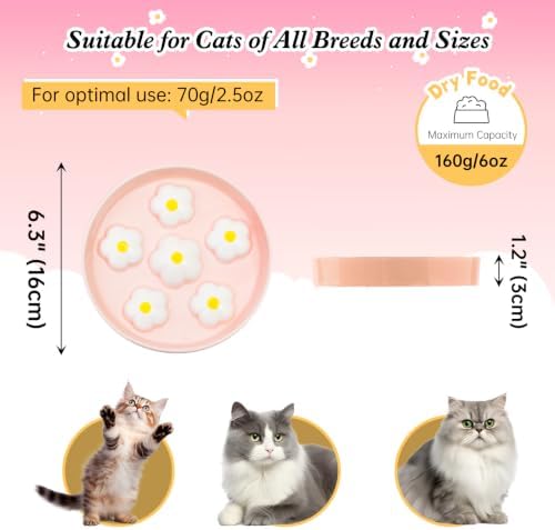 Ceramic Slow Feeder Cat Bowl, 6.3" Whisker Friendly Anti-Vomit, White - Image 2