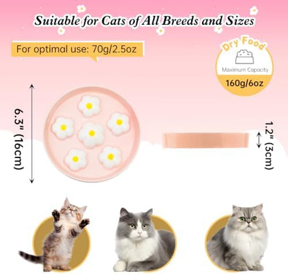 Ceramic Slow Feeder Cat Bowl, 6.3" Whisker Friendly Anti-Vomit, White - Image 2