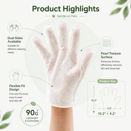 Pet Cleaning Glove Wipes for Dogs & Cats, 6 Pcs - Image 7