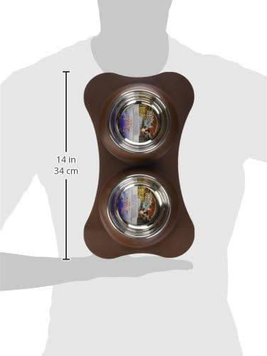 Loving Pets Bone Shaped Flex Diner for Dogs, Chocolate, Small