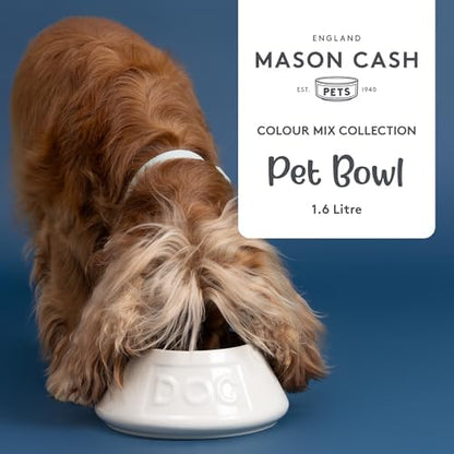 Mason Cash: Non-Tip Dog Bowl - Cream - 8.3", 54oz - Durable Ceramic Food & Water Angled Dish, Microwave-Dishwasher Safe, Pet Meal Feeding & Hydration - Image 3