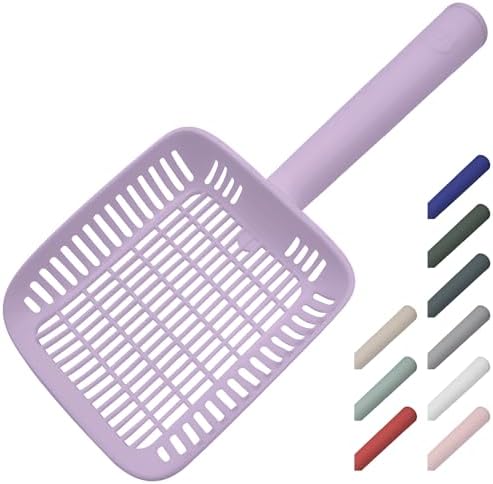 TypeC Cat Litter Scoop - Small Holes (0.11in) Big Size Scooper - Long Handle & Easy Cleaning - Hanger for Litter Box by CATSTAG