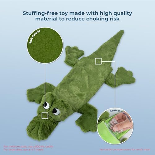 Best Pet Supplies 2-in-1 Stuffless Squeaky Dog Toy - Alligator, Small - Image 4