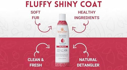 Dog Shampoo and Conditioner - Aromatic Tearless Shampoo for Cleansing, Grooming, and Conditioning - Moisturizing Anti Itch Shampoo for Dogs and Puppies - Pomegranate Cucumber 13.5 oz - Image 2