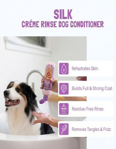 Bio-Groom Dog Shampoo and Conditioner Set - Whitening Shampoo for Dogs, Moisturizing Conditioner for Dry, Itchy, Sensitive Skin - Silk Creme Rinse & Brightening Shampoo, 12 Fl Oz Each (1 Set) - Image 3