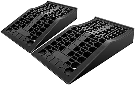 HOXWELL Car Ramps for Jack Support and Lift Vehicle Maintenance, Lightweight Low Profile Car Ramps for Garage, Heavy Duty Tire Ramps for Low Chassis Cars, 17.5''x10''x3.14'' (2PCS) by HOXWELL