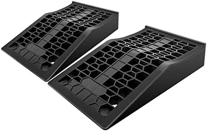 HOXWELL Car Ramps for Jack Support and Lift Vehicle Maintenance, Lightweight Low Profile Car Ramps for Garage, Heavy Duty Tire Ramps for Low Chassis Cars, 17.5''x10''x3.14'' (2PCS) by HOXWELL
