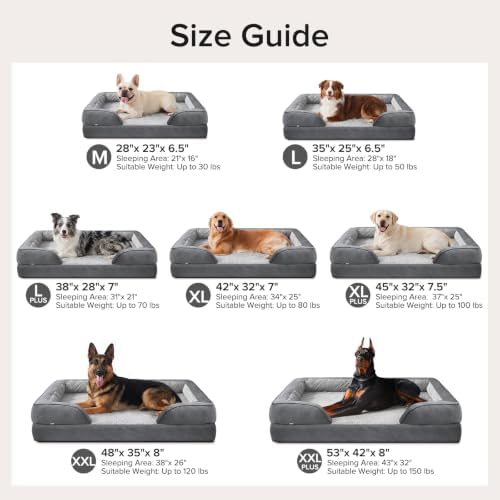 INVENHO L Plus Orthopedic Dog Bed for Large Dogs, Washable Dog Sofa with Egg-Crate Foam, Waterproof Lining and Non-Skid Bottom - Image 7