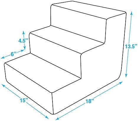 Best Pet Supplies 3-Step Pet Stairs, 18 by 15 by 13-Inch, Dark Brown Suede - Image 4