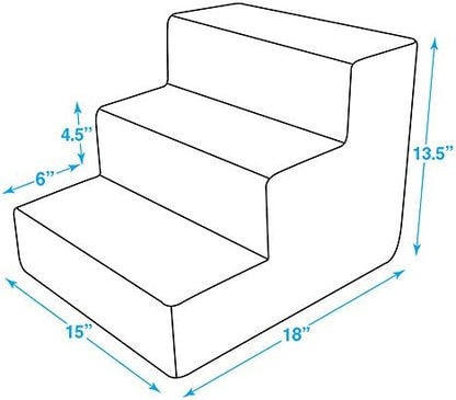 Best Pet Supplies 3-Step Pet Stairs, 18 by 15 by 13-Inch, Dark Brown Suede - Image 4