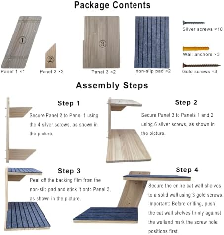 FlyonSea Large Cat Wall Shelves, Solid Wood Wall Mounted Cat Climbing Perch - Image 7